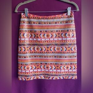 Banana Republic Sequin Mini Skirt XS Boho Geometric Festival